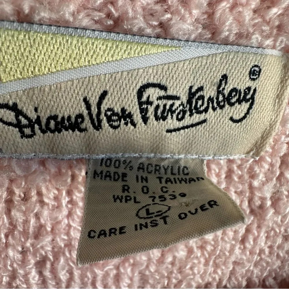 Vintage Diane Von Furstenberg Ombre Sweater Women's L Multi Pink 90's - Picture 5 of 5